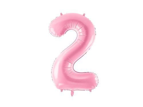 Party Deco   -   Balon Foliowy Cyfra 2 Różowa  -  86 cm