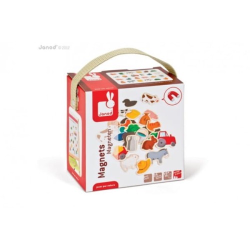 Janod  -  Magnesy Drewniane Farma 24 Sztuki
