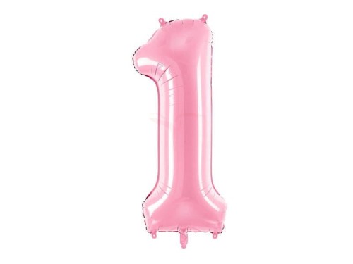 Party Deco    -    Balon Foliowy Cyfra 1 Różowa   -   86 cm