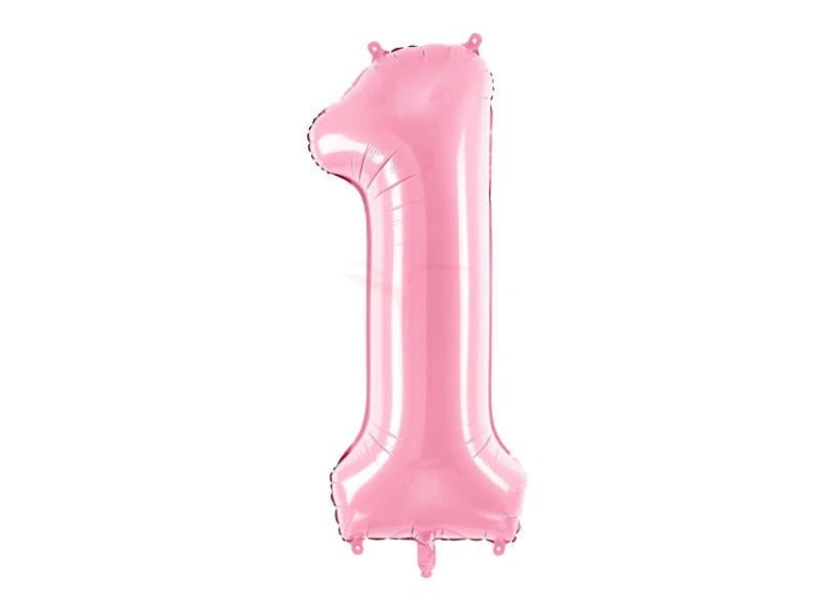 Party Deco    -    Balon Foliowy Cyfra 1 Różowa   -   86 cm
