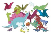 Auzou -  Naklejki z Planszami Dinozaury 3+ 74943
