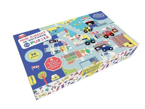 Auzou Puzzle Duże Miasto z Drewnianymi Autkami 3+ 72031