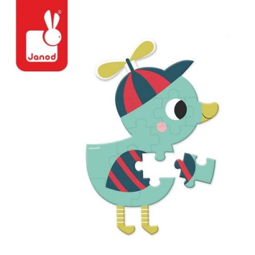 Janod  -  Mini Puzzle Baby Forest 12 Elementów Kaczka