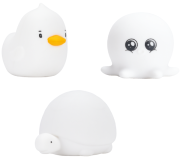 Rabbit&amp;Friends - Zestaw Mini Wodne Lampki Silikonowe Białe 3 Szt.