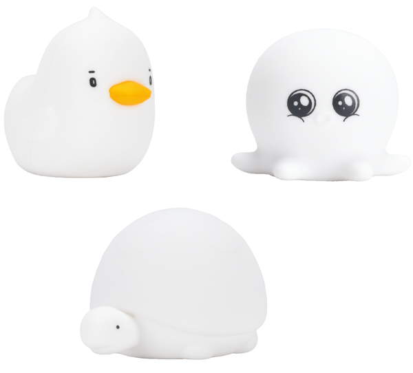 Rabbit&amp;Friends - Zestaw Mini Wodne Lampki Silikonowe Białe 3 Szt.