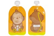 Fill'n Squeeze  -  Saszetki Wielorazowe z Podwójnym Zipem 6 Szt.  -  Wesoła Małpka