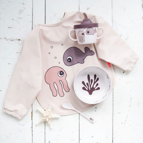 Done by Deer           -          Śliniak z Rękawami Sea  Powder Pink