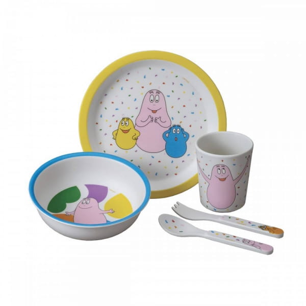 Petit Jour Paris® - Zestaw Naczyń i Sztućców Dla Dziecka, 5 El., Barbapapa | Petit Jour Paris®