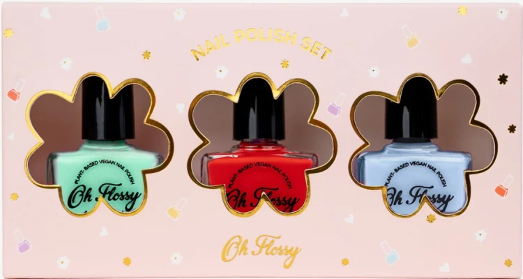 Oh Flossy - Oh Flossy, Zestaw 3 Lakierów do Paznokci Adventure 3 x 12 Ml, Roślinna Formuła