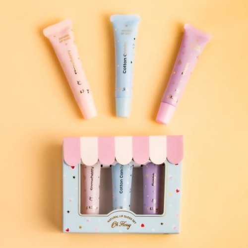 Oh Flossy - Oh Flossy, Zestaw 3 Naturalnych Pomadek Nawilżających, Błyszczyków
