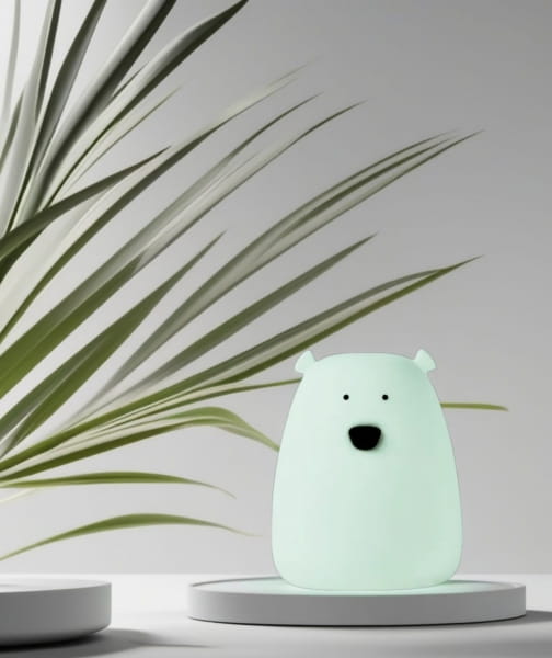 Rabbit &amp; Friends - Zestaw 2 Lampek Mini Miś w Kolorze Biały i Arktyczna Zieleń