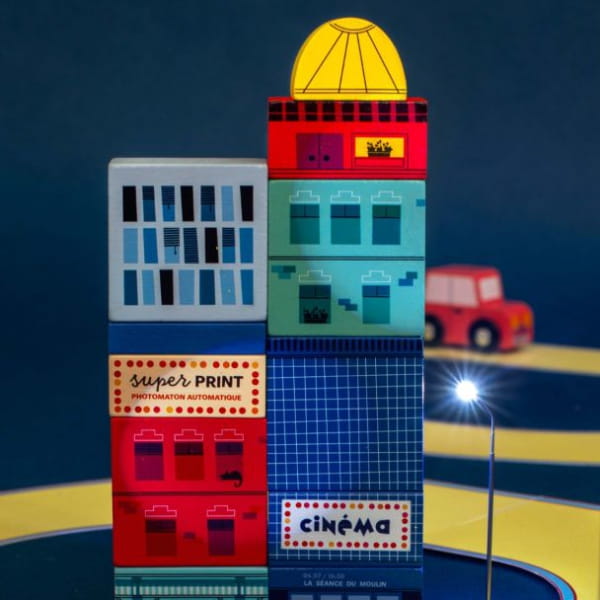 Moulin Roty         -       Zestaw Drewnianych Klocków Klocki Miasto 51 Szt 725100