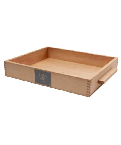 Wooden Story - Tacka Montessori z Uchwytem – 1 - Częściowa z Piaskiem i Akcesoriami