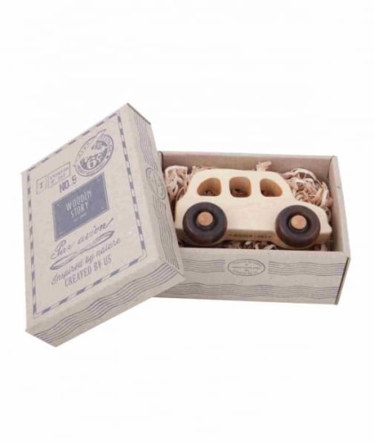 Wooden Story - Drewniana Zabawka na Kółkach Auto English Taxi