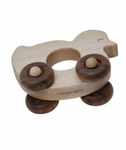 Wooden Story - Drewniana Zabawka na Kółkach Kaczka