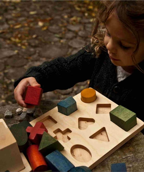 Wooden Story - Drewniane Klocki do Sortowania Kształtów – Kolorowe