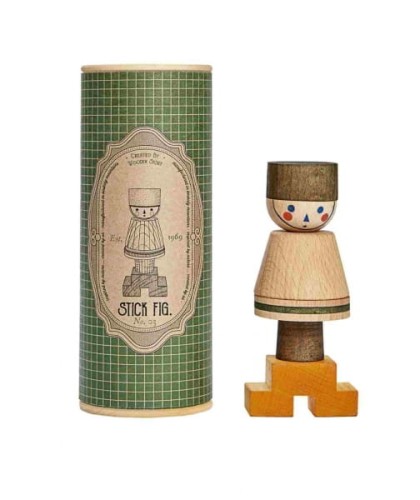 Wooden Story - Układanka Lala Stick Fig No.03 – Kolorowa