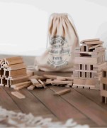 Wooden Story - Drewniane Klocki Architektoniczne w Worku – 100 Elementów
