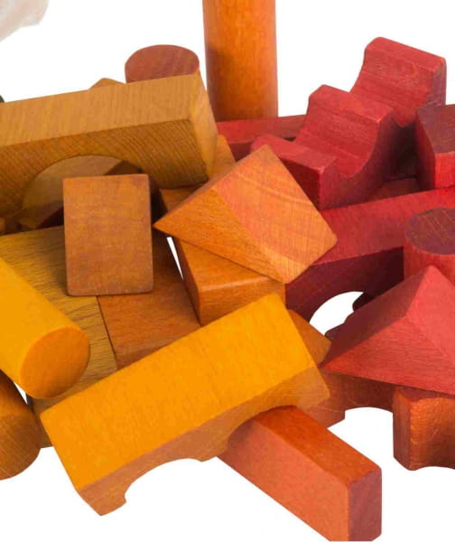 Wooden Story - Drewniane Klocki w Worku – Kolorowe, 100 Elementów