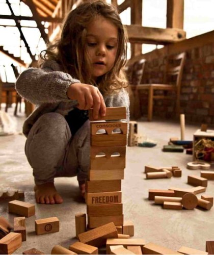 Wooden Story - Drewniane Klocki w Worku – Surowe, 50 Elementów
