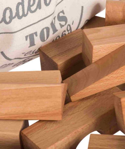 Wooden Story - Drewniane Klocki w Worku – Naturalne, xl 50 Elementów