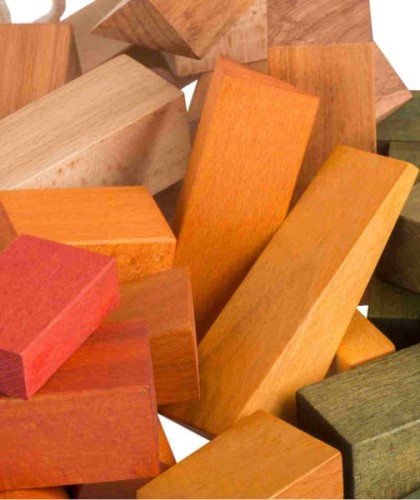 Wooden Story - Drewniane Klocki w Worku – Kolorowe, xl 50 Elementów