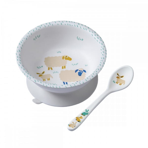 Maison Petit Jour® - Miseczka Dla Dzieci z Przyssawką i Łyżką, Farma | Maison Petit Jour®