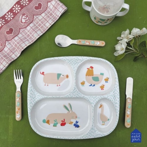 Maison Petit Jour® - Talerz z Przegródkami Dla Dzieci, Farma | Maison Petit Jour®