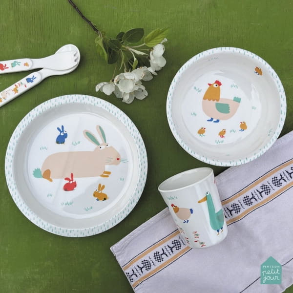 Maison Petit Jour® - Talerz fi 18 cm Dla Małych Dzieci, Farma | Maison Petit Jour®