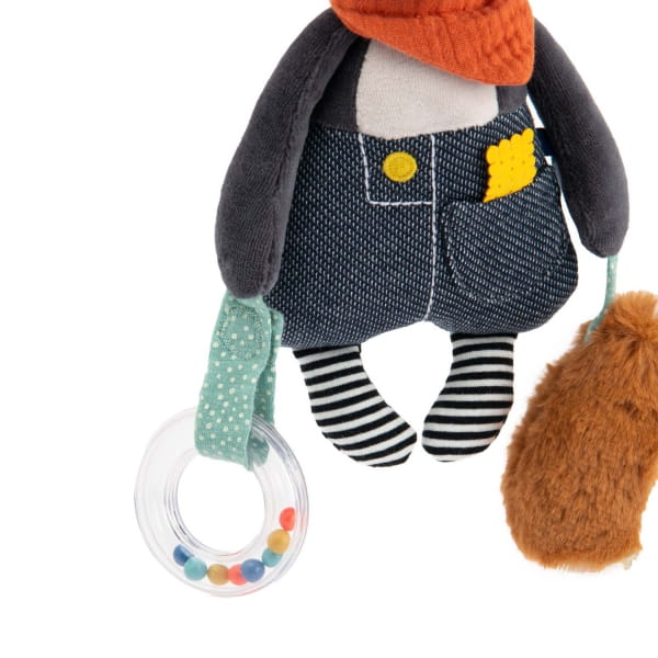 Moulin Roty            -    Zawieszka Interaktywna Pies Puce 24 cm 684024
