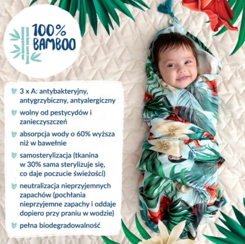 La Millou  -  otulacz Bamboo Round Swaddle  -  King Size  -  sea Beauties ink