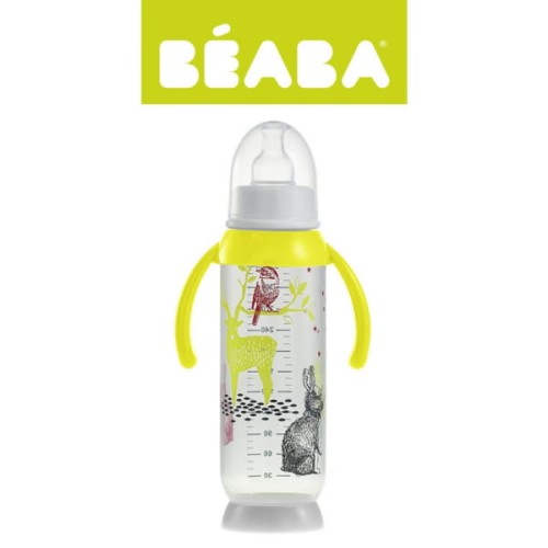 Beaba  -  Butelka Antykolkowa z Uchwytem 330ml Bunny Yellow