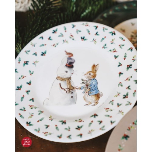 Petit Jour Paris - Talerz fi 20 cm Peter Rabbit Christmas Snow