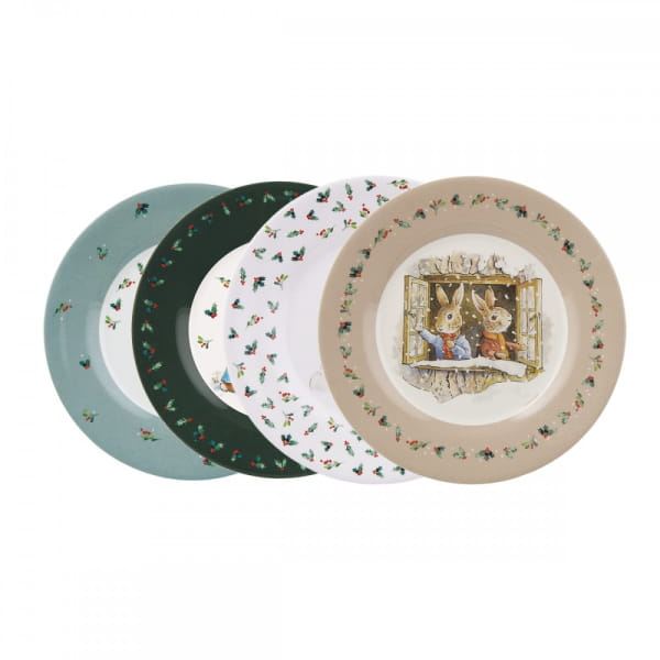 Petit Jour Paris® - Talerz fi 20 cm 4 Szt/set Peter Rabbit Christmas