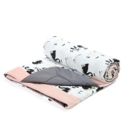 La Millou  -  Velvet Collection  -  koc Picnic z Kieszonką, Mata do Zabawy xxl  -  Moonlight Swan  -  Powder Pink