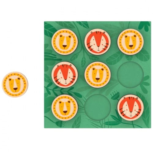 Londji  -  Drewniana gra tic tac toe lew i Tygrys