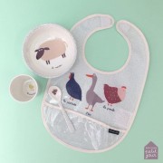 Maison Petit Jour® - Śliniak z Kieszonką, Bawełniany, Konik, Seria Farma | Maison Petit Jour®