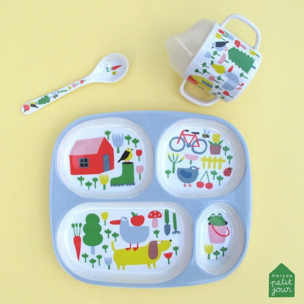 Maison Petit Jour® - Talerz z Przegródkami Dla Dzieci, Seria Wiejska Sielanka | Maison Petit Jour®