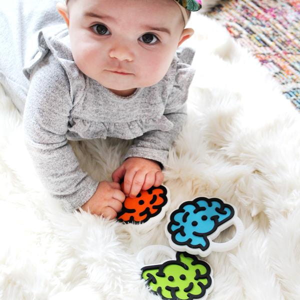 Fat Brain Toys   -   Silikonowy Gryzak Mózg The Brain Teether   -  Pomarańczowy