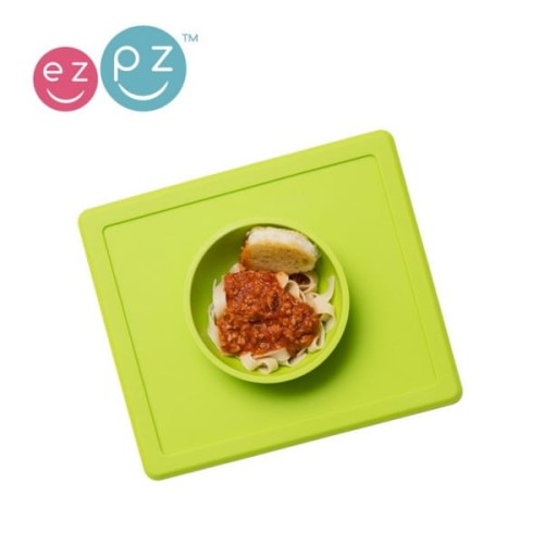 Ezpz  -  Silikonowa Miseczka z Podkładką 2w1 Happy Bowl Zielona
