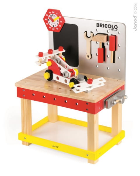 Janod  -  Stolik Warsztatowy z 40 Akcesoriami Duży Bricolo