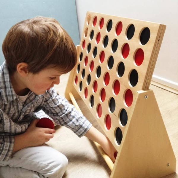 Egmont Toys® - Cztery w Rzędzie, Drewniana Gra  -  Wersja Duża | Egmont Toys®
