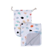 Maison Petit Jour® - Dwustronny Koc Bawełniany Dla Niemowlaka, Doudous, Puchaci Przyjaciele | Maison Petit Jour®