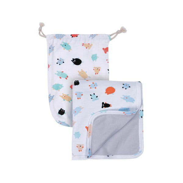 Maison Petit Jour® - Dwustronny Koc Bawełniany Dla Niemowlaka, Doudous, Puchaci Przyjaciele | Maison Petit Jour®