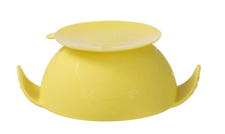 B.BOX - Silikonowa Miseczka z Przyssawką i Łyżeczką, Lemon Sherbet, B.box