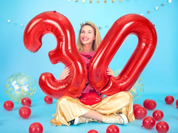 Balon Foliowy Cyfra ''6'', 86cm, Czerwony