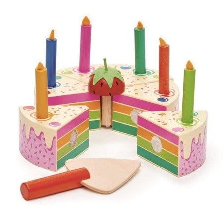 Tender Leaf Toys       -      Tęczowy Drewniany Tort Urodzinowy Rainbow Birthday Cake