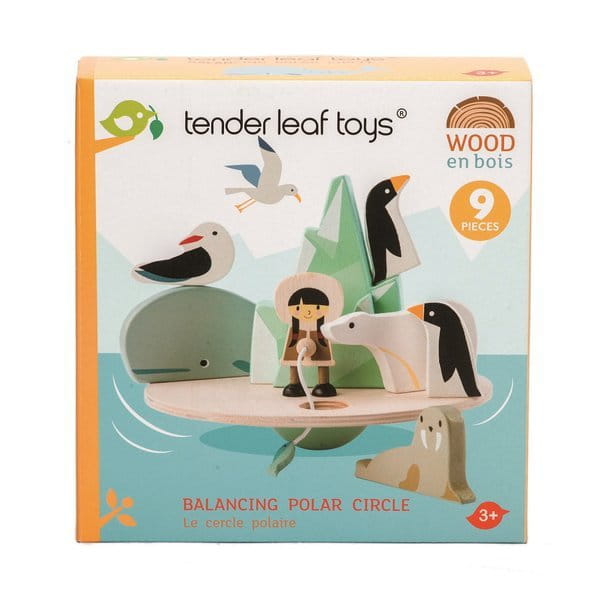 Tender Leaf Toys - Drewniana Gra Zręcznościowa  -  Balansujący Biegun Polarny