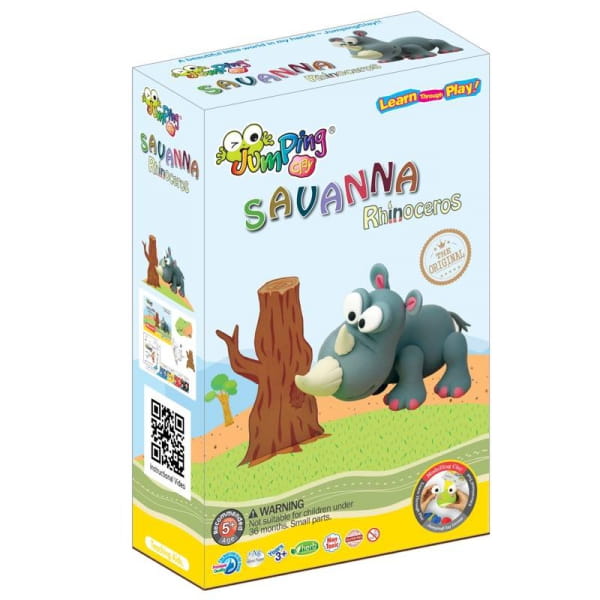JumpingClay - Jumping Clay | Zestaw Kreatywny Sawanna  -  Nosorożec