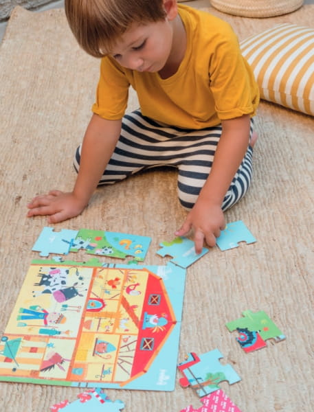 Apli Kids - Puzzle w Kartonowym Domku Apli Kids  -  na Wsi 3+